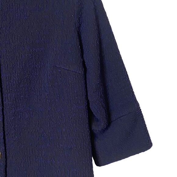 J. McLaughlin Prima Mock Neck Black & Blue Cardigan 3/4 Sleeve Women's Small - Picture 6 of 13